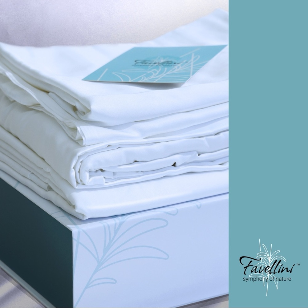 Favellini King Bamboo Sheet Set, 4pc, Cooling, Hypoallergenic, Deep Pocket